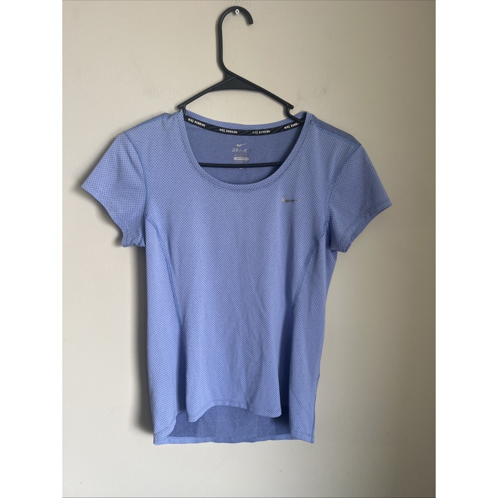 Nike Running Tee – Short Sleeve Dri Fit round neck blue athletic tee - S